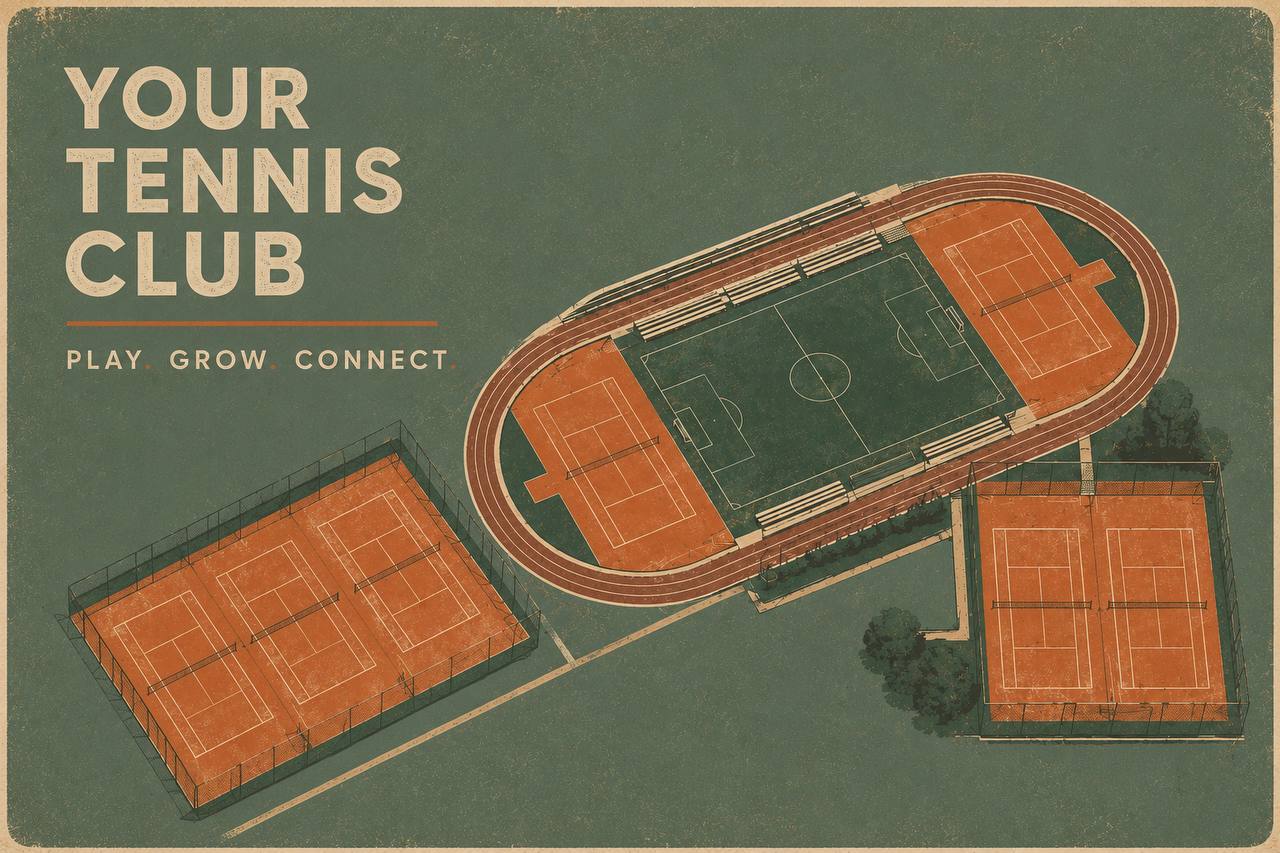 Your Tennis Club — Play. Grow. Connect. (plakát klubu)